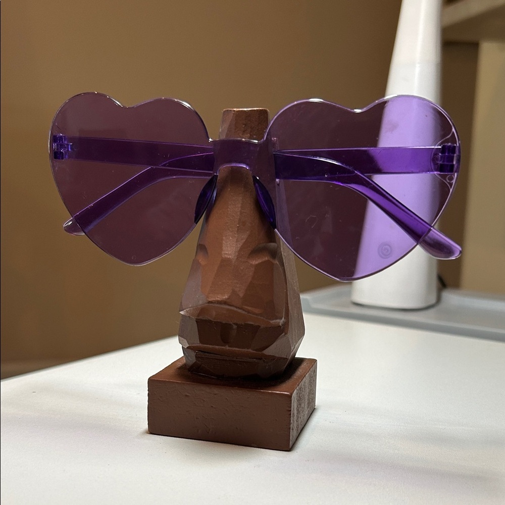Heart-Shaped Purple Glasses